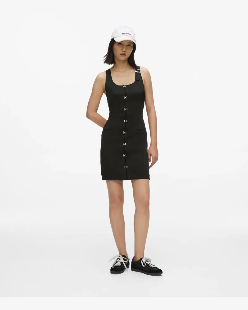 Karl Lagerfeld Kleid Mit Satineinsatz, Damen, Schwarz, Größe Schwarz