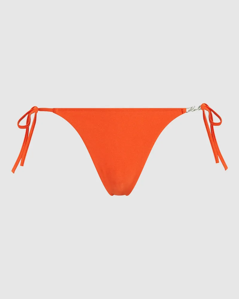 Karl Lagerfeld Bikini-höschen Zum Binden An Der Seite, Damen, Verwaschenes Blau-schwarz, Größe Verwaschenes