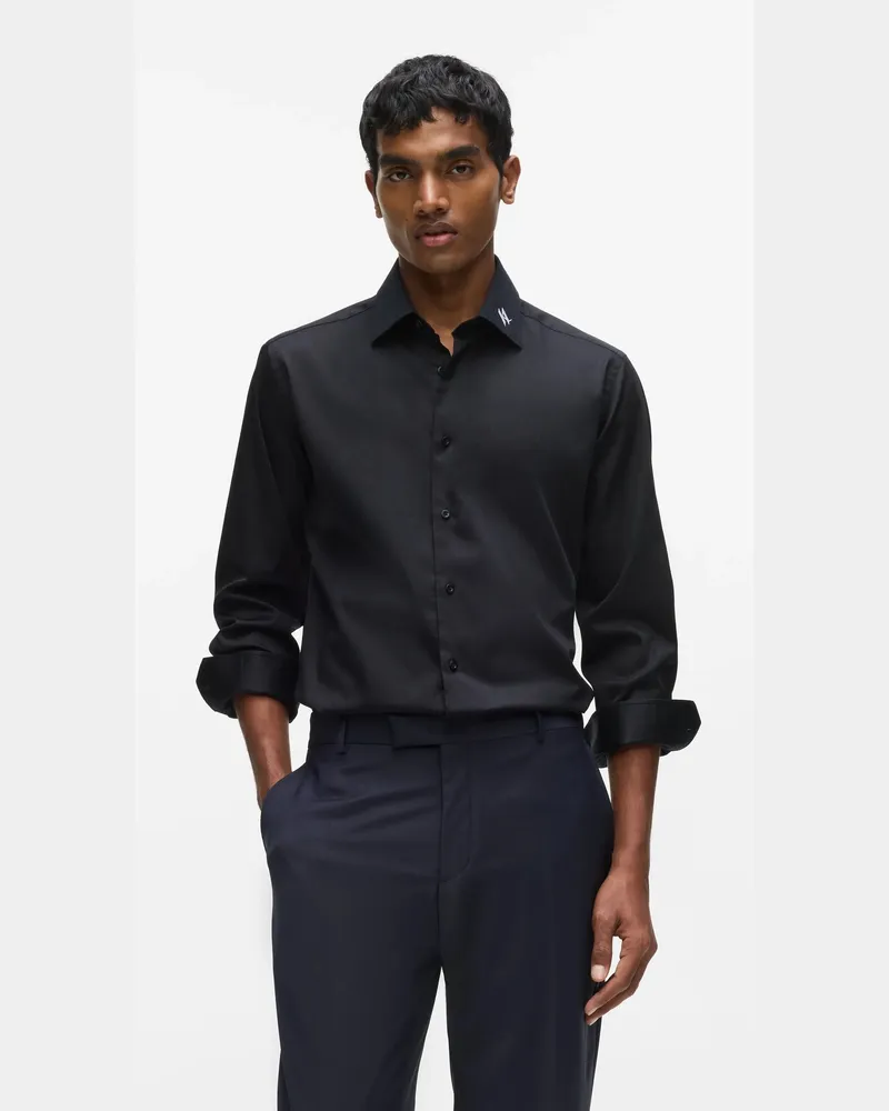 Karl Lagerfeld Hemd Mit Monogramm, Herren, Schwarz/weiss, Größe Schwarz