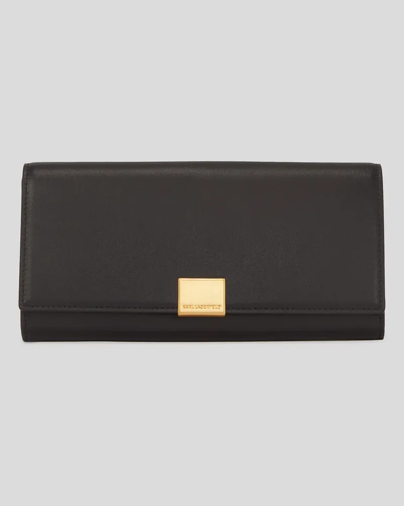 Karl Lagerfeld K/forever Continental-geldbörse, Frau, Schwarz/Gold, Größe Schwarz