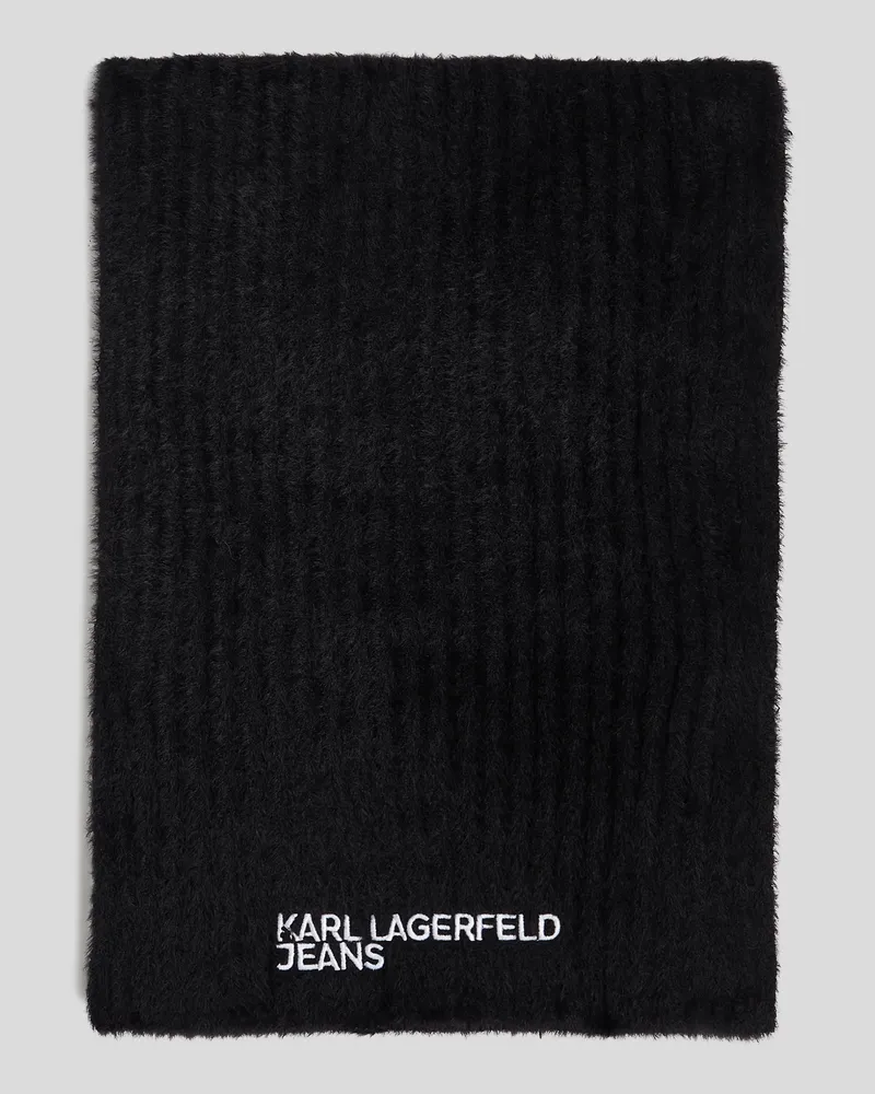 Karl Lagerfeld Flauschiger Schal, Frau, Schwarz, Größe Schwarz