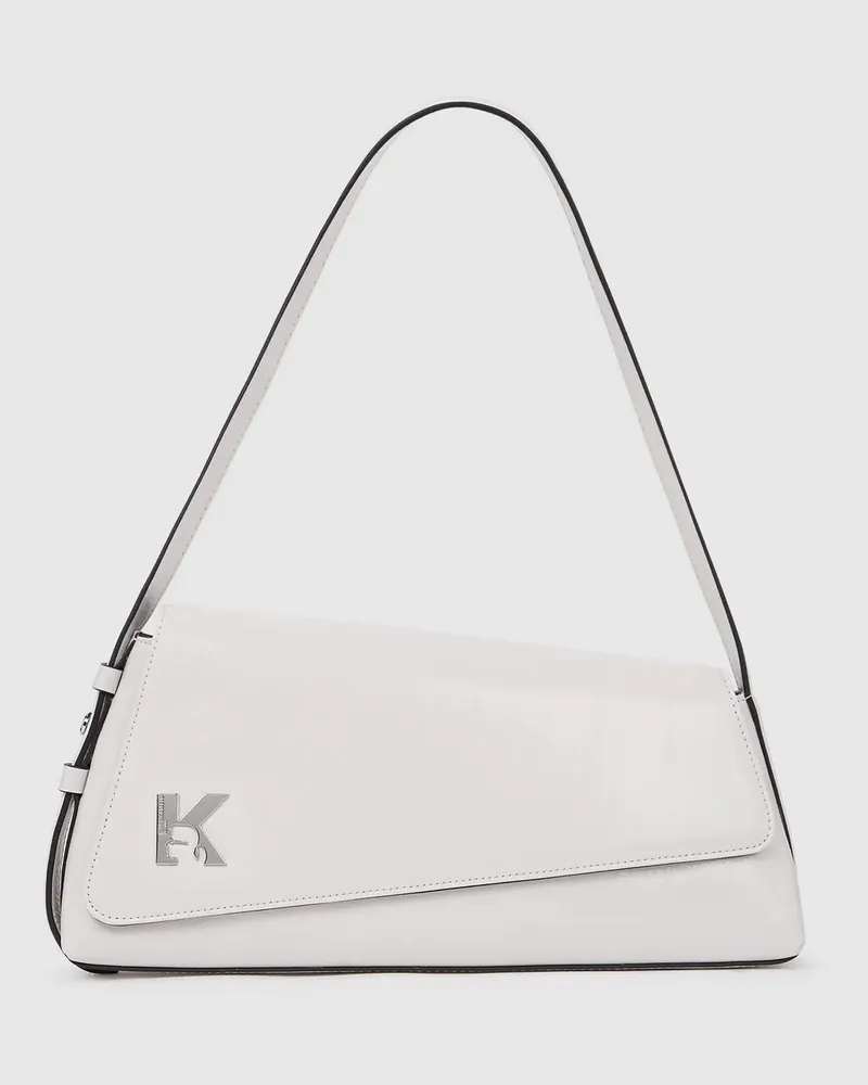 Karl Lagerfeld Geo Hochglänzende Tasche Mit Umschlagklappe, Damen, Off White, Größe Off