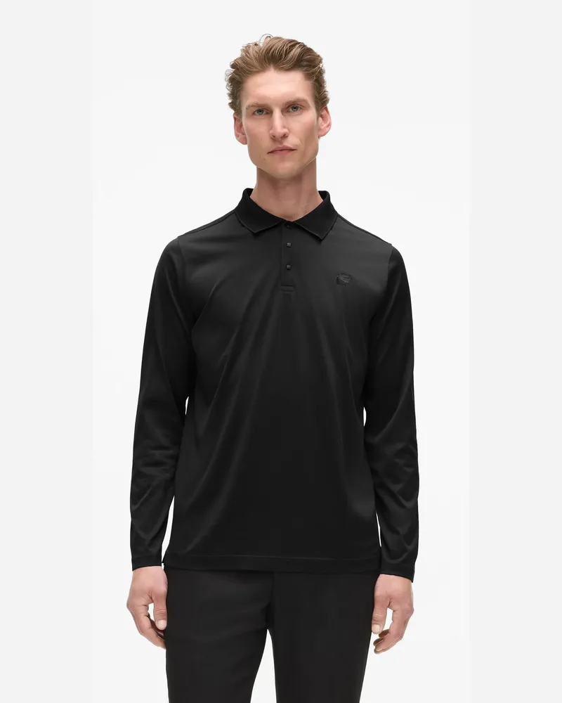 Karl Lagerfeld Langärmliges Kameo-polo Shirt, Male, Schwarz, Size Black