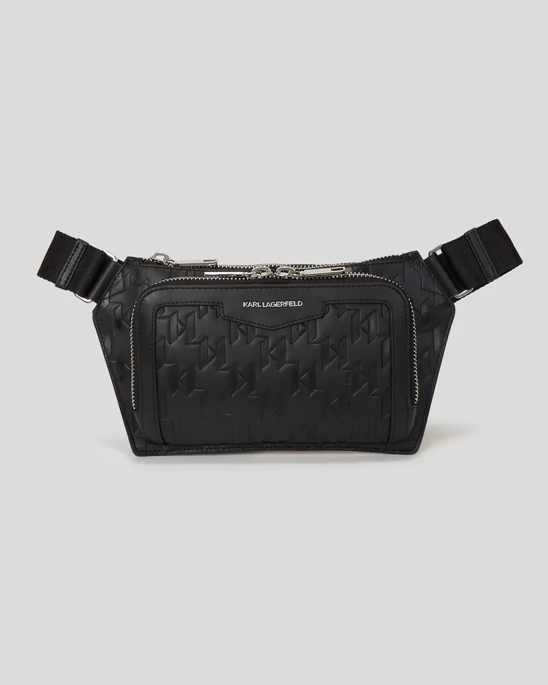 Karl Lagerfeld K/loom Gürteltasche Aus Leder, Herren, Schwarz, Größe Schwarz