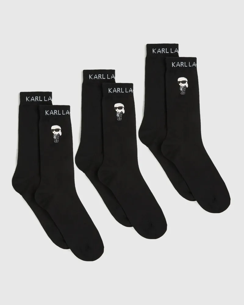 Karl Lagerfeld Ikon-socken – 3er-pack, Herren, Schwarz, Größe Schwarz