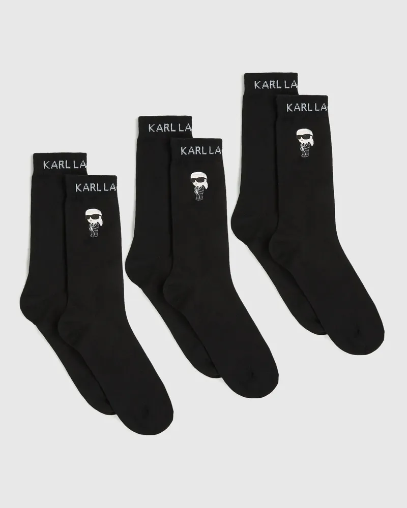 Karl Lagerfeld Ikon-socken – 3er-pack, Herren, Schwarz, Größe Schwarz