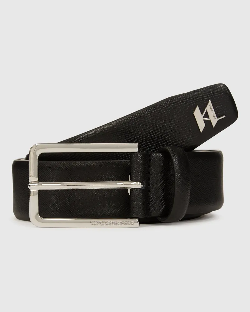 Karl Lagerfeld K/monogram Ledergürtel, Herren, Schwarz, Größe Schwarz