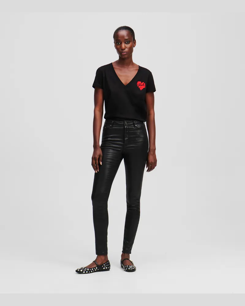 Karl Lagerfeld Metallic skinny-jeans, Frau, Metallic Schwarz, Größe Metallic