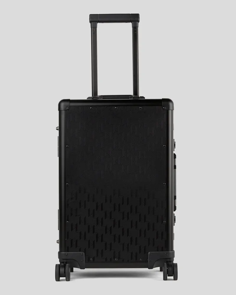 Karl Lagerfeld K/essential monogram hartschalenkoffer, Frau, All-Over-Monogramm-Muster Schwarz, Größe All-over-monogramm-muster