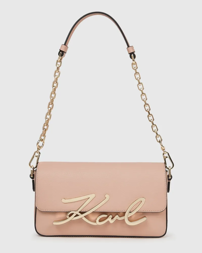 Karl Lagerfeld K/signature Kleine Schultertasche Mit Kette, Damen, Rosa, Größe Rosa