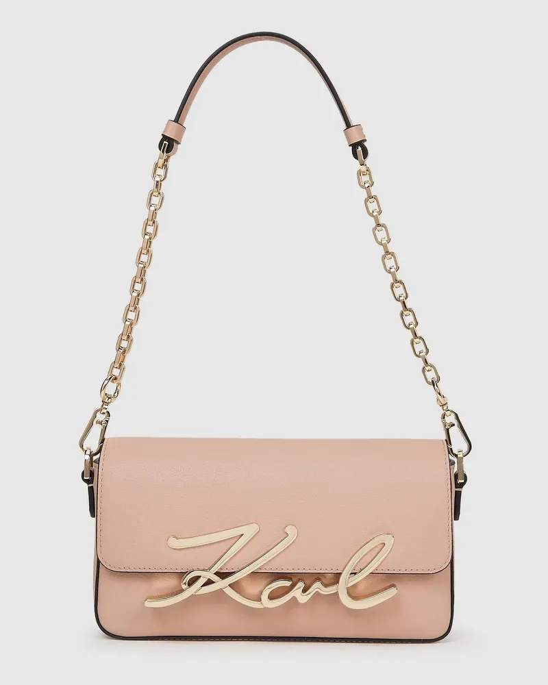 Karl Lagerfeld K/signature Kleine Schultertasche Mit Kette, Damen, Rosa, Größe Rosa