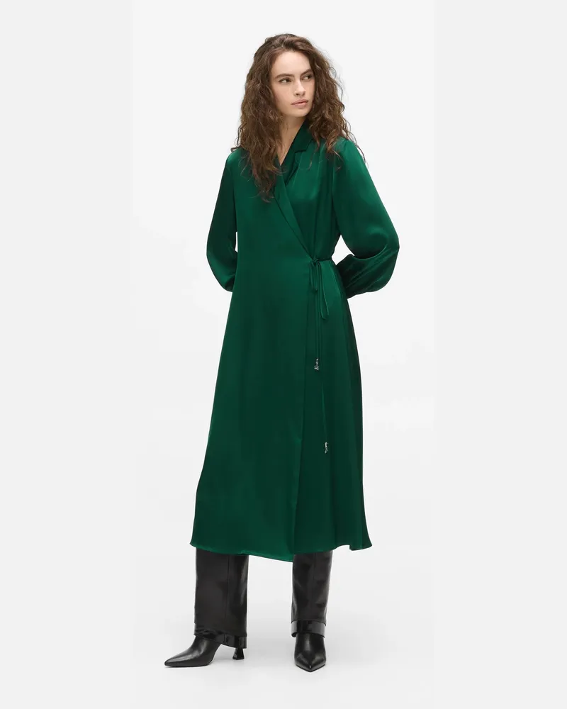 Karl Lagerfeld Wickelkleid Mit Satin-finish, Damen, Garten, Größe Garten