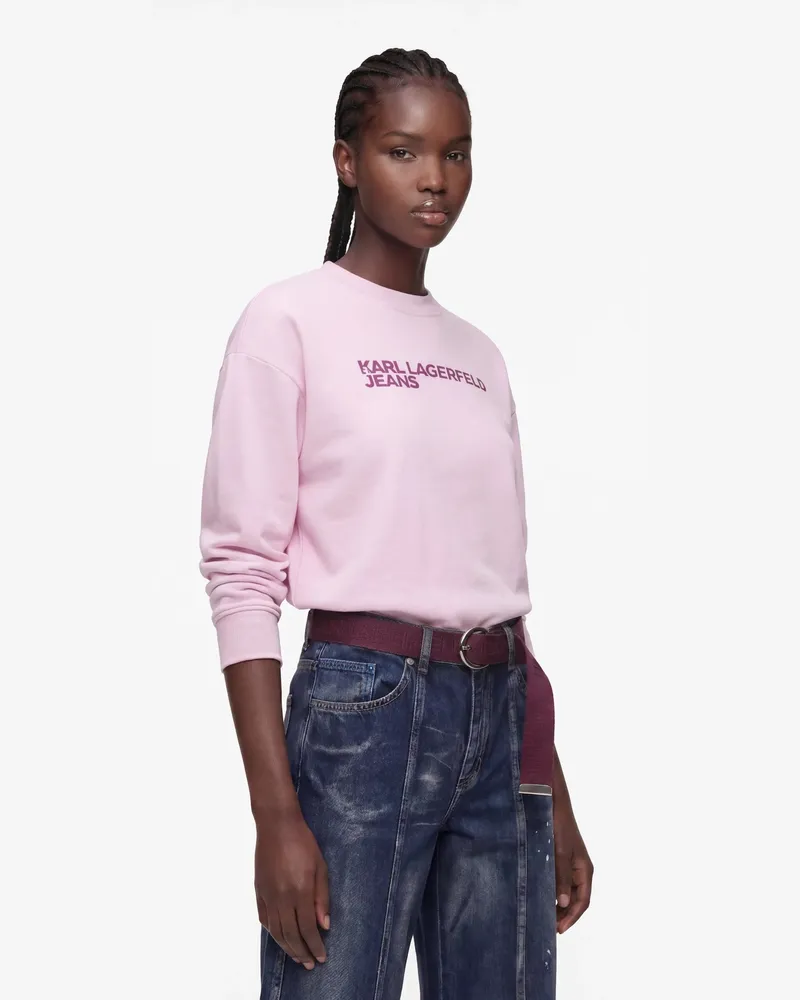 Karl Lagerfeld Sweatshirt Mit Logo, Damen, Fliederschnee, Größe Fliederschnee