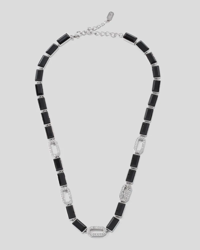 Karl Lagerfeld Signature Pavé-halskette, Frau, Silver, Größe Silver