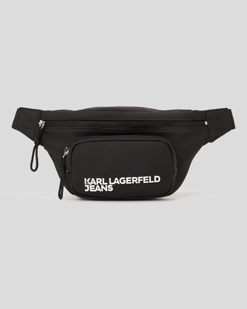 Karl Lagerfeld Klj utility Gürteltasche mit Beschichtung, Mann, Schwarz Schwarz