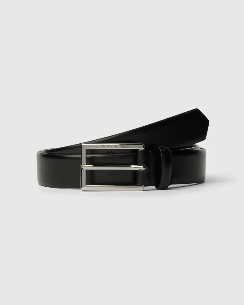 Karl Lagerfeld Klassischer Ledergürtel, Damen, Schwarz-nickel, Größe Schwarz-nickel