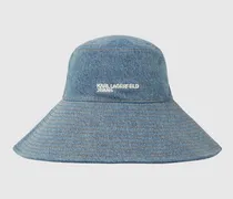 Bucket Hat Aus Denim Mit Breiter Krempe, Damen, Gewaschenes Mittelblau, Größe