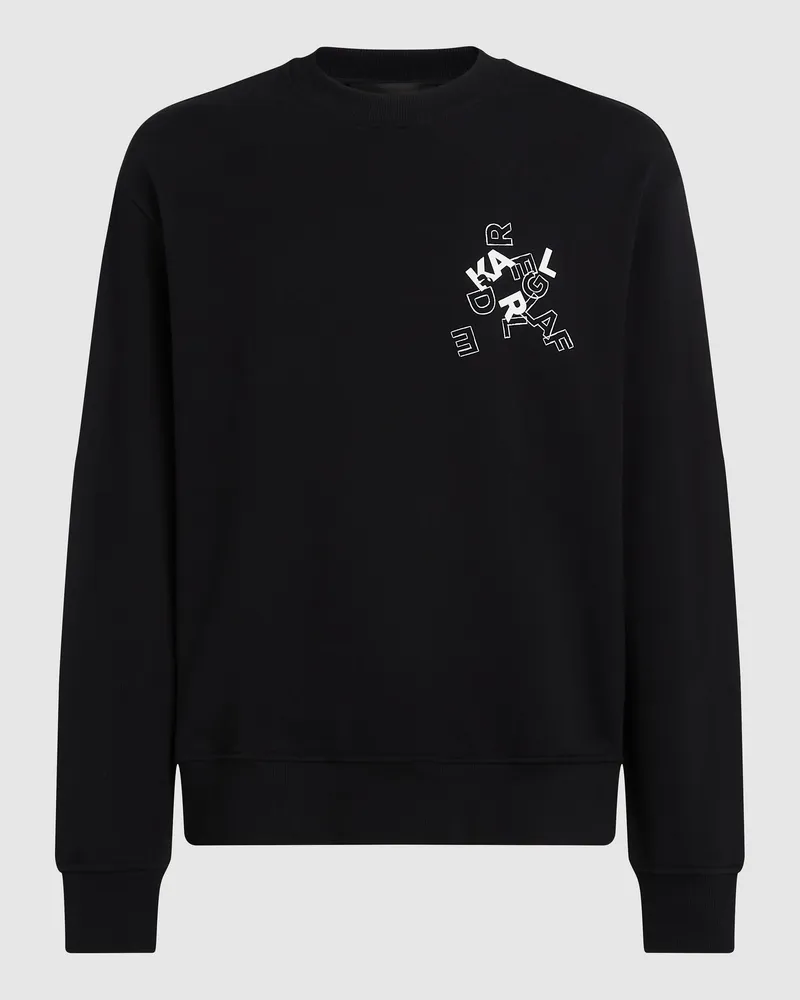 Karl Lagerfeld Logo Buchstaben Sweatshirt, Herren, Schwarz, Größe Schwarz