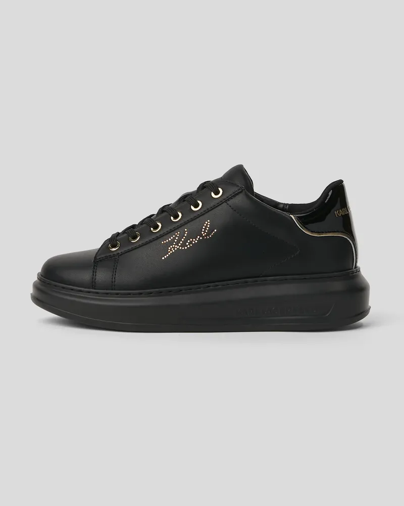 Karl Lagerfeld Kapri Strass Sneakers, Frau, Schwarz/Gold, Größe Schwarz