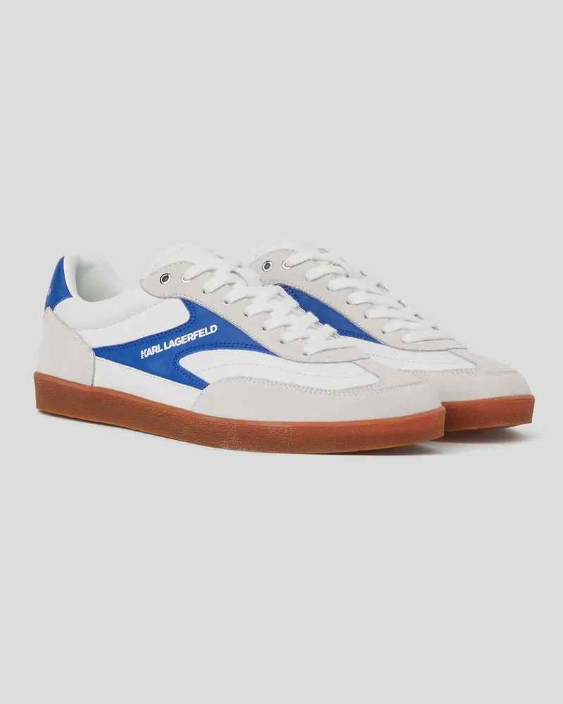 Karl Lagerfeld Kandidate Niedrige Sneakers Mit Spitzen-mix, Mann, Weiss/Blau, Größe Weiss