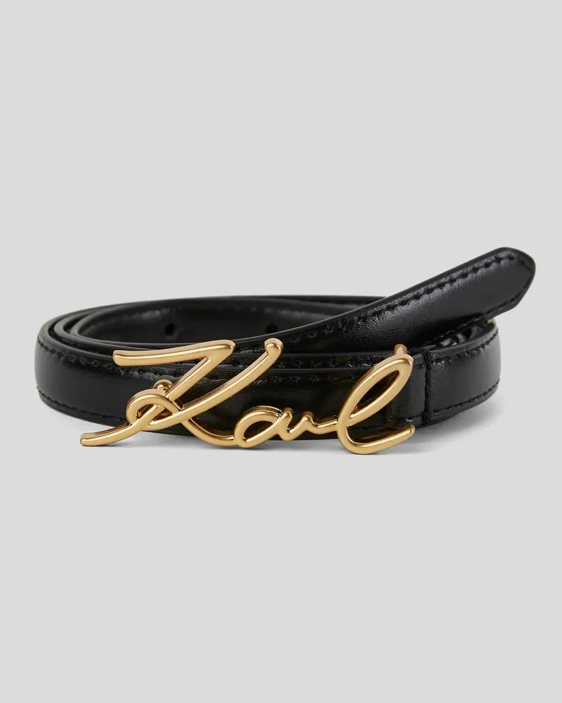 Karl Lagerfeld K/signature Schmaler Gürtel, Frau, Schwarz, Größe Schwarz