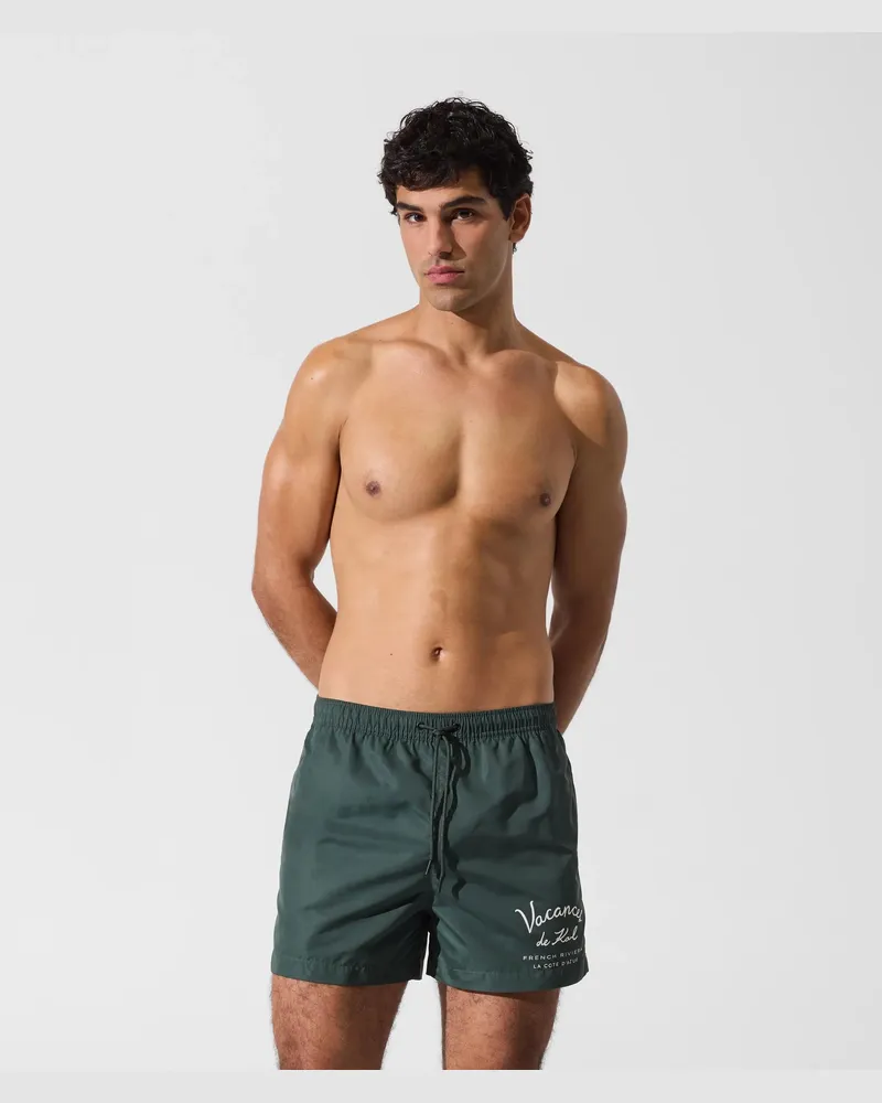 Karl Lagerfeld Vacances De Karl Kurze Boardshorts, Herren, Visuell Verwaschenes Blau, Used-look, Größe Visuell