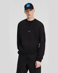 Karl Lagerfeld Klj sweatshirt aus Material-mix, Mann, Schwarz Schwarz