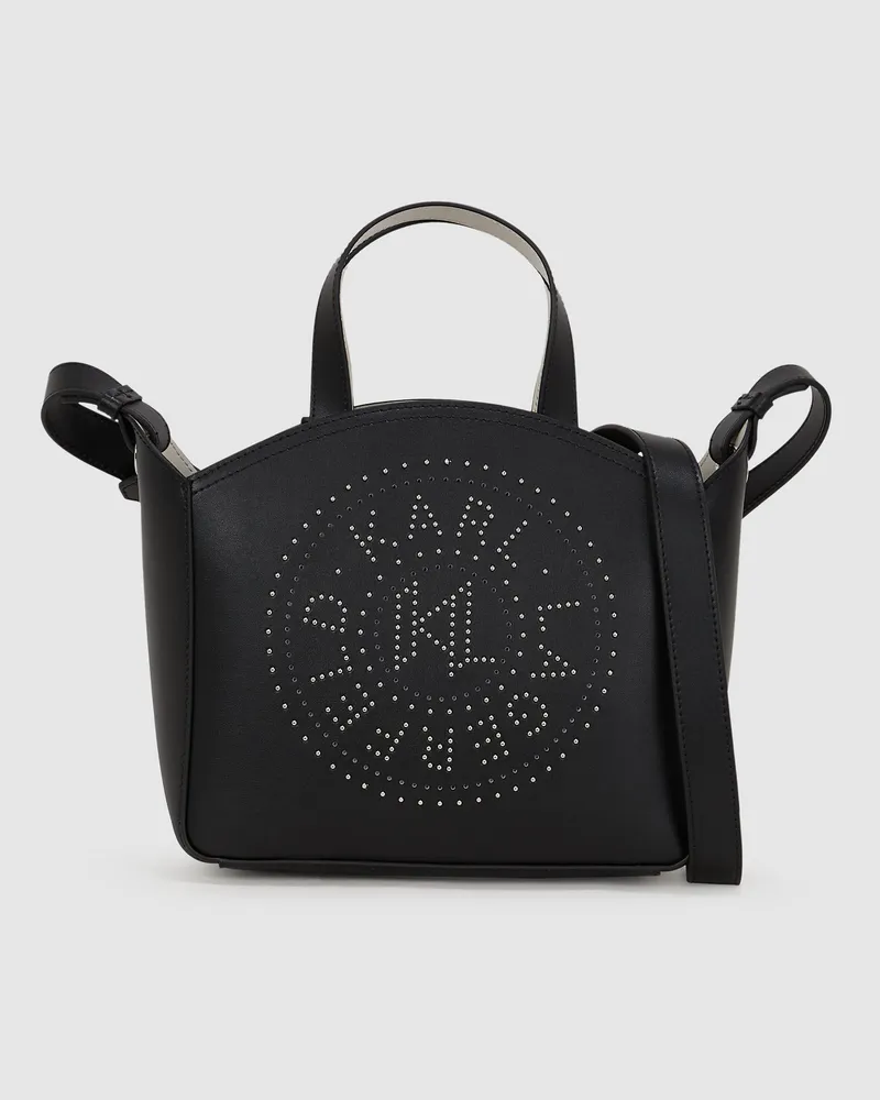 Karl Lagerfeld K/circle Kleine Tote Bag Mit Nieten, Damen, Schwarz, Größe Schwarz