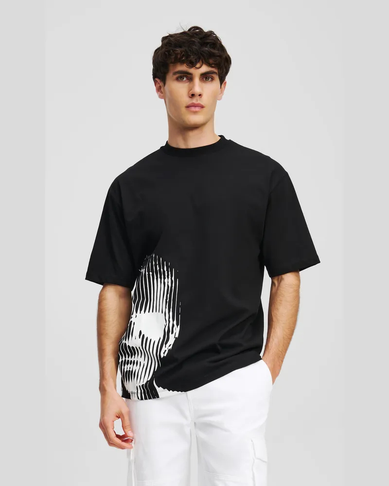 Karl Lagerfeld T-shirt Mit Karl-print, Mann, Schwarz, Größe Schwarz