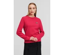 K/ikonik Sweatshirt mit aufnäher, Frau, Schwarz Beschichtet