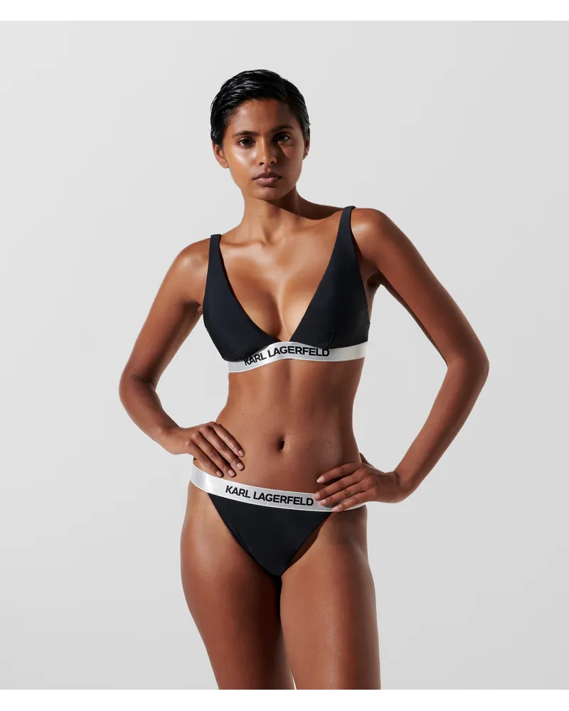 Karl Lagerfeld Triangel-bikini-oberteil mit Karl-logo, Frau, Schwarz Schwarz