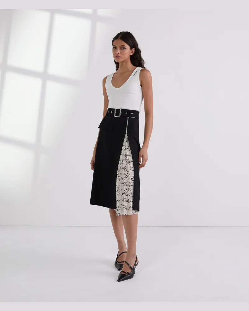 Karl Lagerfeld Rock Mit Faltendetail, Damen, Schwarz, Größe Schwarz