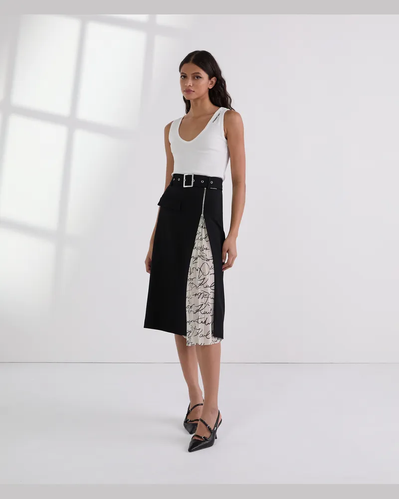 Karl Lagerfeld Rock Mit Faltendetail, Frau, Schwarz, Größe Schwarz