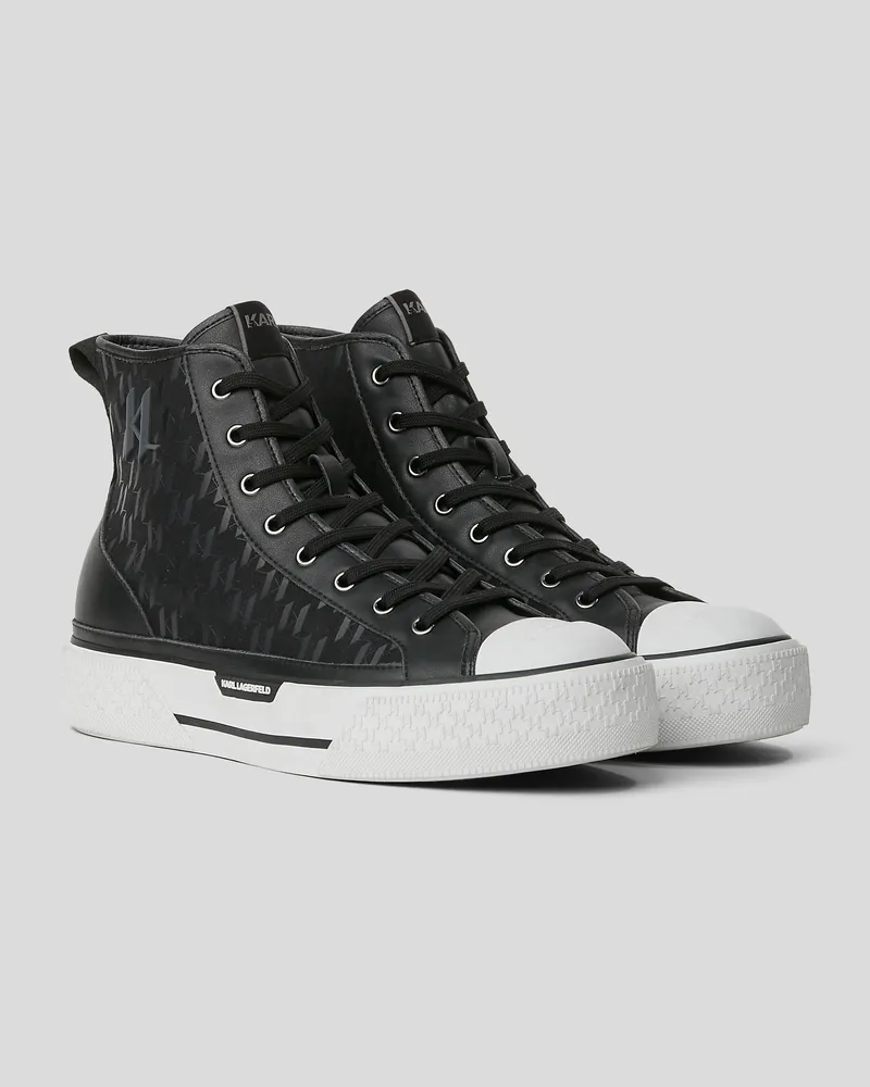 Karl Lagerfeld Monogram-kampus-sneaker, Mann, Hellgrau/Schwarz, Größe Hellgrau