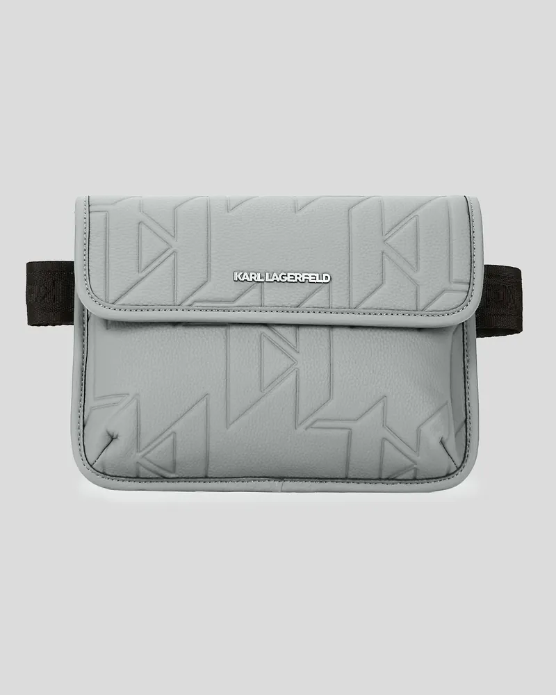 Karl Lagerfeld K/urban Monogram Gürteltasche, Mann, Mirage Grau, Größe Mirage