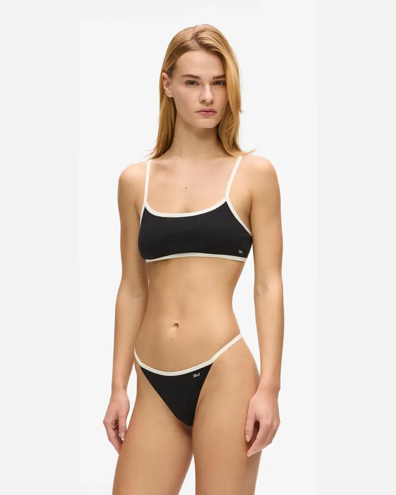 Karl Lagerfeld Signature-bandeau-bh, Damen, Schwarz, Größe Schwarz