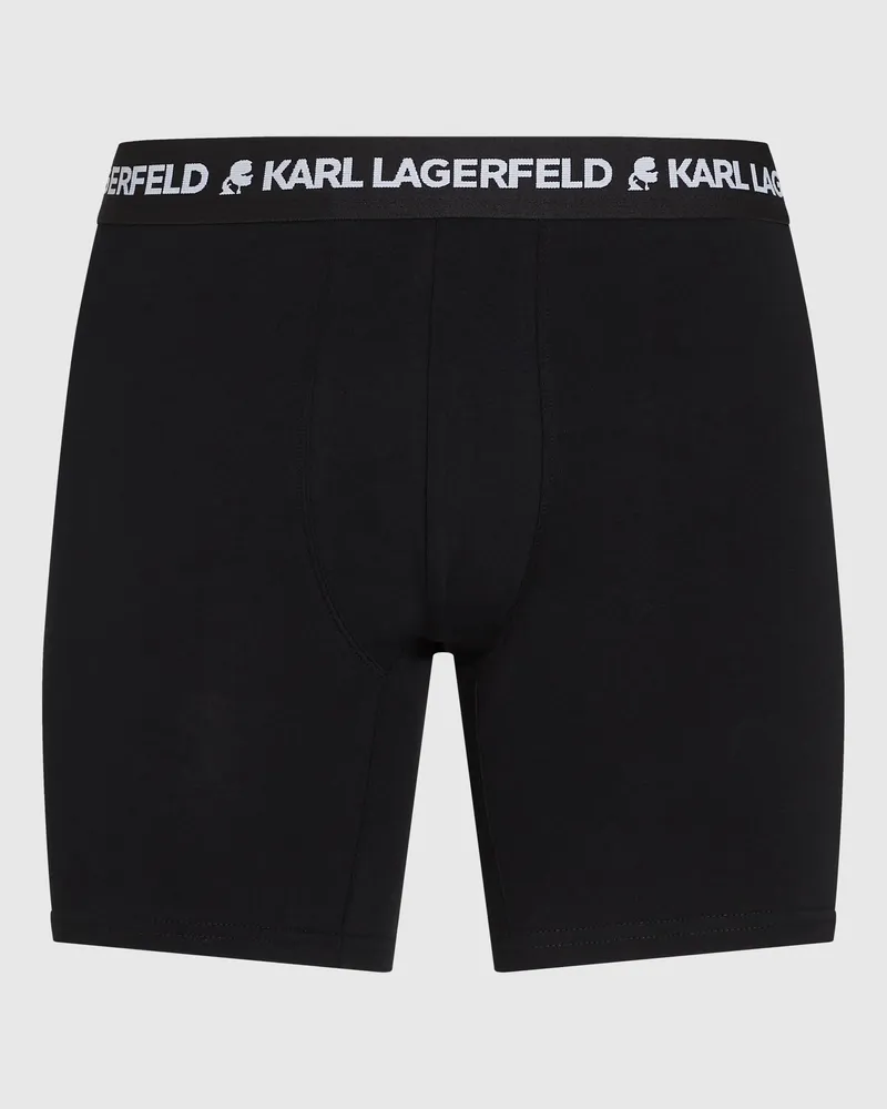Karl Lagerfeld Lange Boxershorts Mit Logo – 3er-pack, Male, Schwarz/graumeliert, Size Black