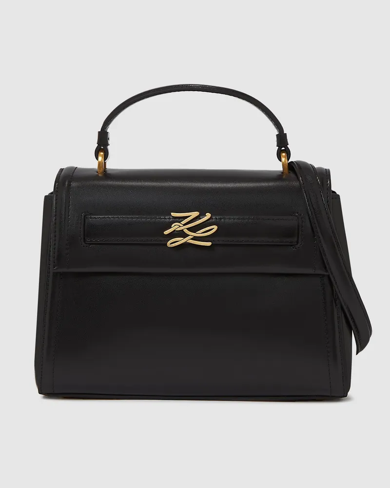 Karl Lagerfeld K/autograph Kleine Handtasche Mit Oberem Tragegriff, Damen, Schwarz/gold, Größe Schwarz