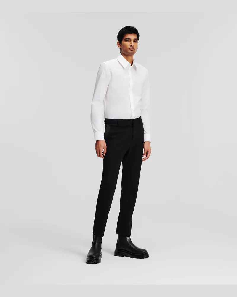 Karl Lagerfeld Punto-hose In Klassischer Passform, Mann, Schwarz, Größe Schwarz