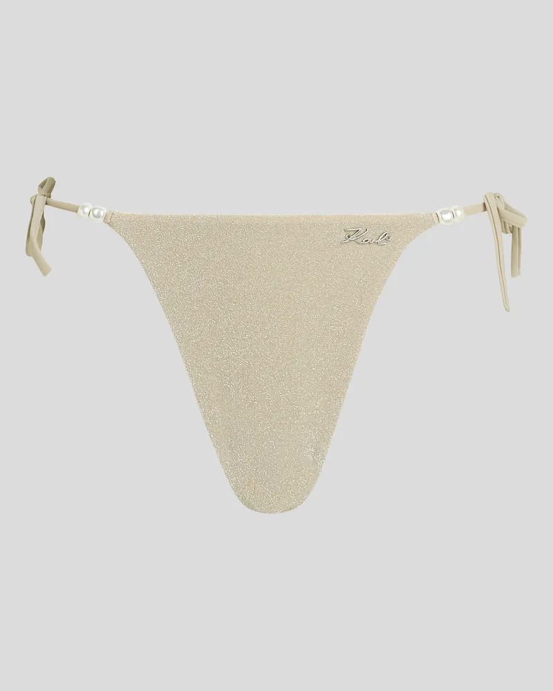 Karl Lagerfeld Schimmerndes Bikini-höschen, Frau, Champagner, Größe Champagner