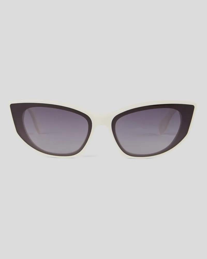 Karl Lagerfeld Sonnenbrille Mit Ausgeschnittener Signatur-logo, Frau, Weiss, Größe Weiss