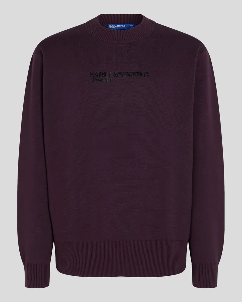 Karl Lagerfeld Logo Pullover, Mann, Pflaume Perfekt, Größe Pflaume