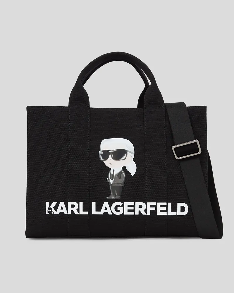 Karl Lagerfeld Ikon Quadratischer Aquarell-tote-bag, Frau, Schwarz, Größe Schwarz