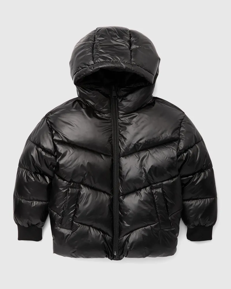 Karl Lagerfeld Kurze Steppjacke Für Mädchenunisex, Schwarz, Size Black