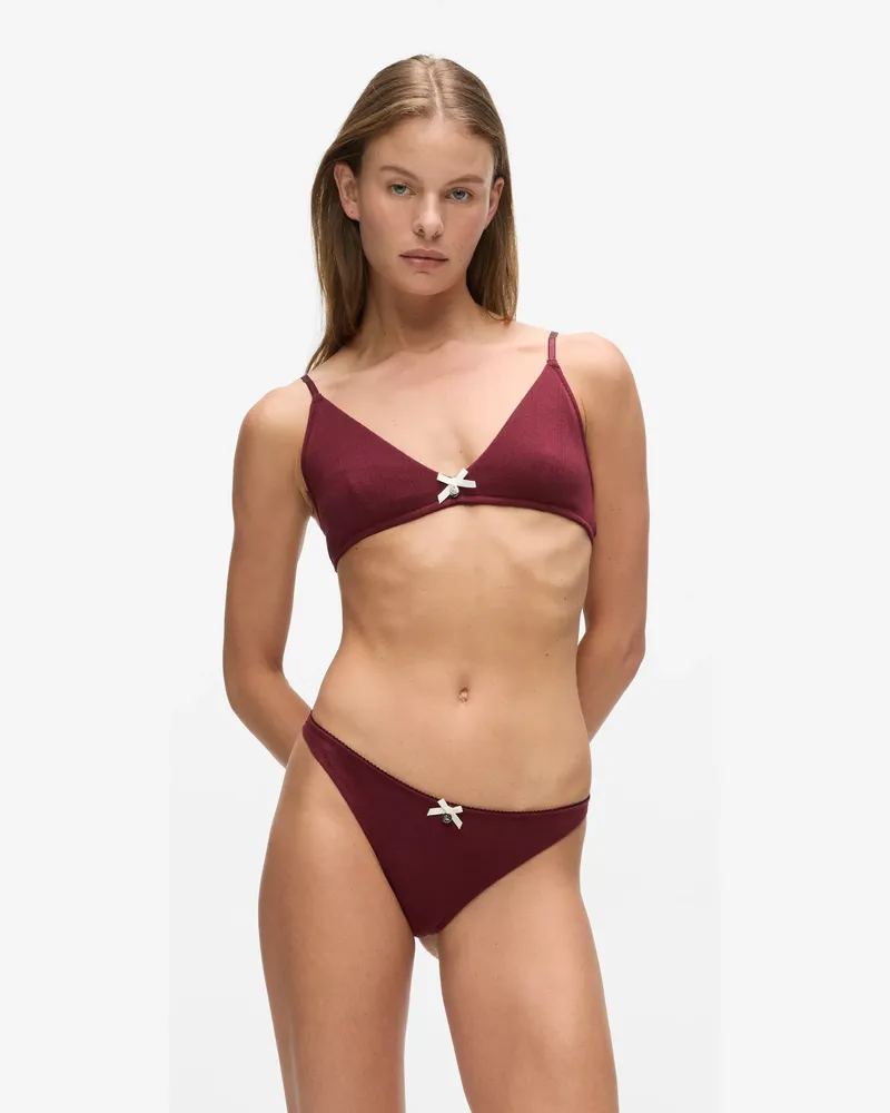 Karl Lagerfeld Autograph-pointelle-tanga, Damen, Windsor Wine, Größe Windsor
