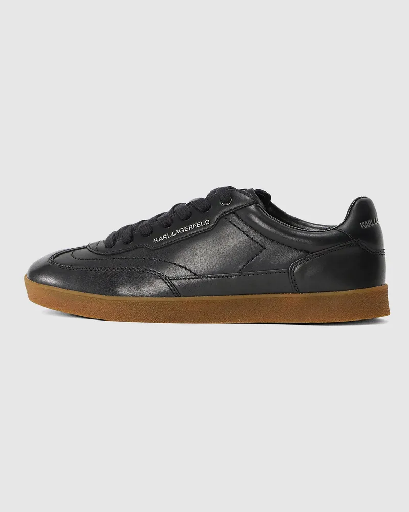 Karl Lagerfeld Kandidate Leder-sneakers, Male, Schwarz, Size Black