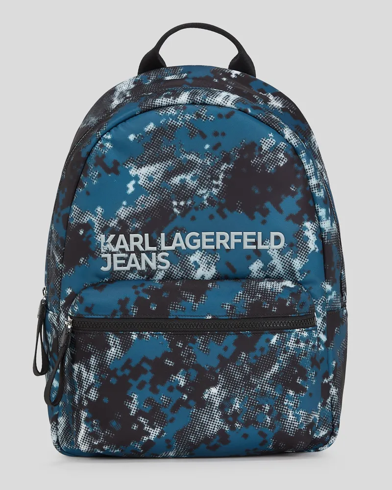 Karl Lagerfeld Rucksack Aus Nylon Mit Digitaldruck, Mann, Digitaler Uniform-Vollflächendruck Grün, Größe Digitaler
