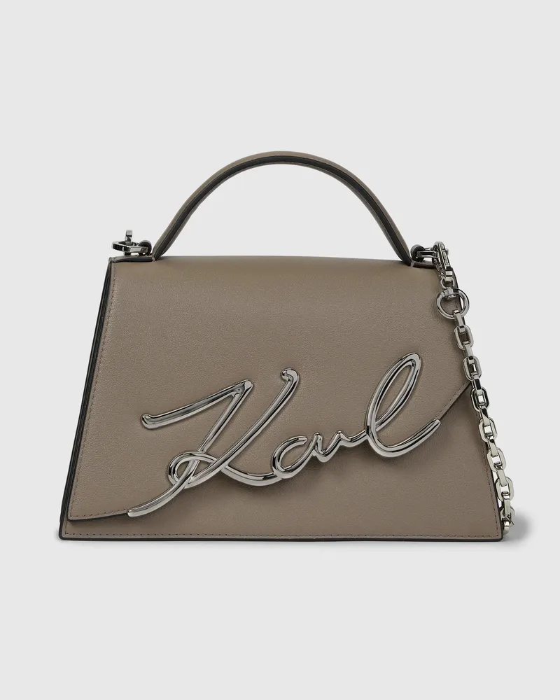 Karl Lagerfeld K/signature Mittelgroße Umhängetasche, Female, Aschgrau, Size Brown