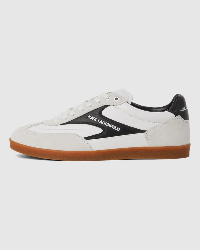 Karl Lagerfeld Kandidate Niedrige Spitzen-sneakers, Damen, Weiss/schwarz, Größe Weiss