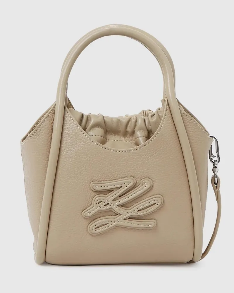 Karl Lagerfeld K/autograph Aufnäher Mini-tote Bag, Damen, Sauberes Schwarz, Größe Sauberes